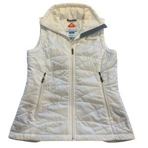 Columbia Heavenly Omni-Heat Puffer Vest White Women's Size Small S Mock Neck‎